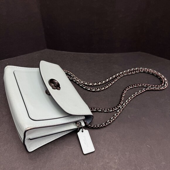 Coach Parker Light Blue Shoulder Bag Crossbody Purse - Picture 2 of 15